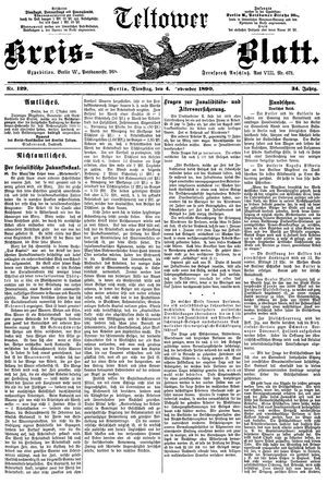 Teltower Kreisblatt vom 04.11.1890