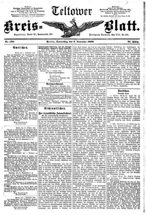 Teltower Kreisblatt vom 06.11.1890