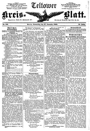 Teltower Kreisblatt vom 27.11.1890