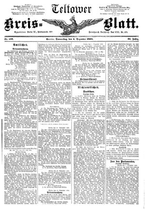 Teltower Kreisblatt vom 04.12.1890