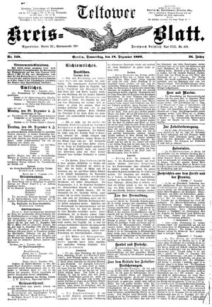 Teltower Kreisblatt vom 18.12.1890