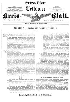 Teltower Kreisblatt vom 22.12.1890