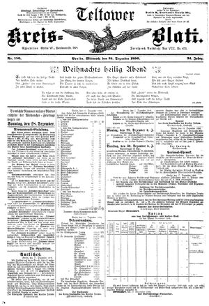 Teltower Kreisblatt vom 24.12.1890