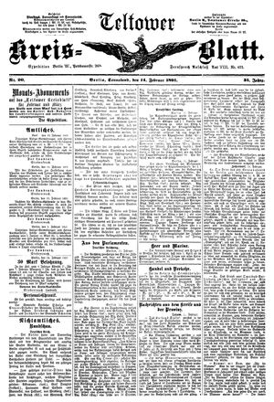 Teltower Kreisblatt vom 14.02.1891