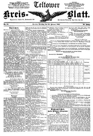 Teltower Kreisblatt vom 24.02.1891