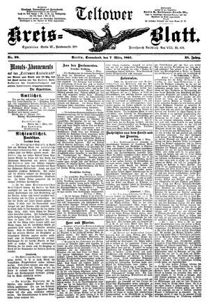 Teltower Kreisblatt vom 07.03.1891