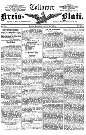 Teltower Kreisblatt on May 30, 1891