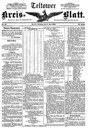 Teltower Kreisblatt vom 02.06.1891