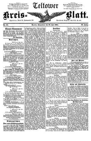 Teltower Kreisblatt vom 18.07.1891