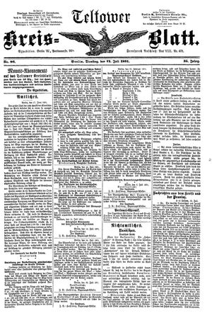 Teltower Kreisblatt vom 21.07.1891