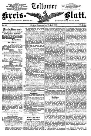 Teltower Kreisblatt vom 25.07.1891