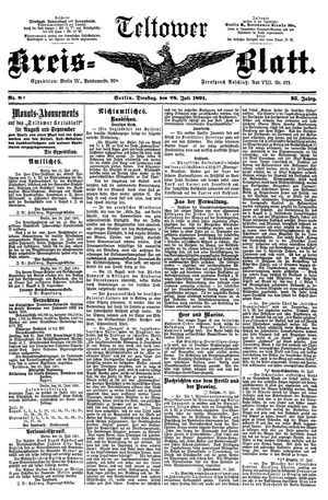 Teltower Kreisblatt vom 28.07.1891