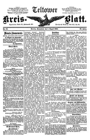 Teltower Kreisblatt vom 01.08.1891
