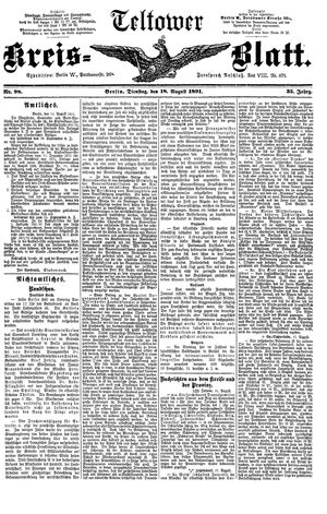 Teltower Kreisblatt vom 18.08.1891