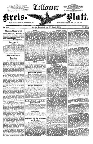 Teltower Kreisblatt vom 29.08.1891