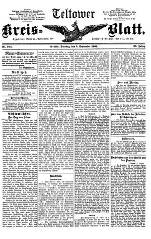 Teltower Kreisblatt vom 01.09.1891