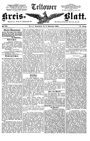 Teltower Kreisblatt vom 05.09.1891