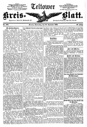 Teltower Kreisblatt vom 10.09.1891