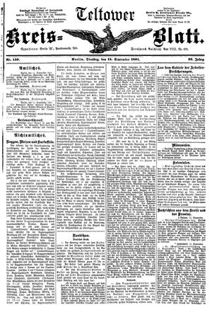 Teltower Kreisblatt vom 15.09.1891