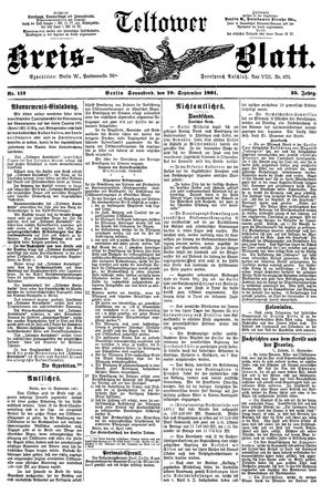 Teltower Kreisblatt vom 19.09.1891