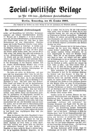 Teltower Kreisblatt on Oct 15, 1891