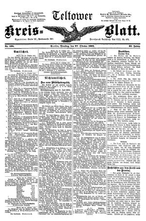 Teltower Kreisblatt vom 27.10.1891