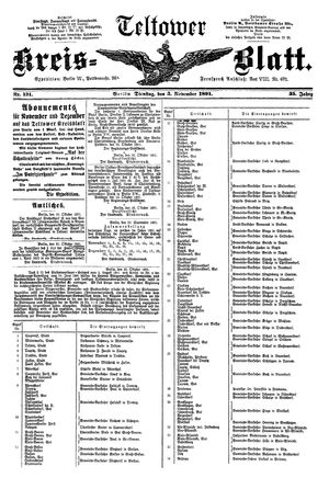 Teltower Kreisblatt vom 03.11.1891
