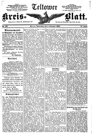 Teltower Kreisblatt vom 05.11.1891
