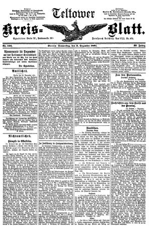 Teltower Kreisblatt vom 03.12.1891