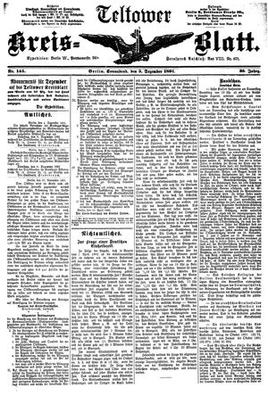 Teltower Kreisblatt on Dec 5, 1891