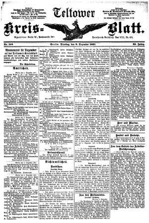 Teltower Kreisblatt vom 08.12.1891