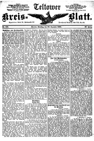 Teltower Kreisblatt on Dec 22, 1891