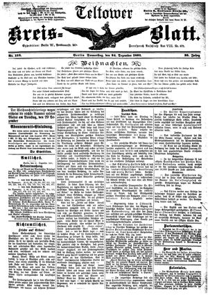 Teltower Kreisblatt on Dec 24, 1891