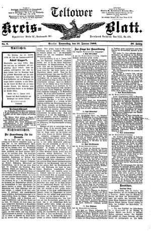 Teltower Kreisblatt vom 14.01.1892