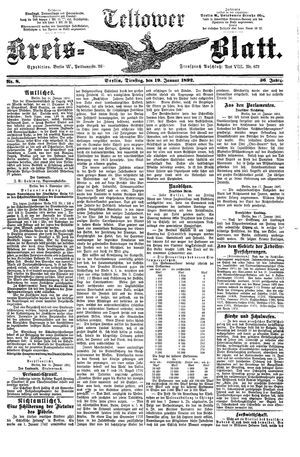 Teltower Kreisblatt vom 19.01.1892