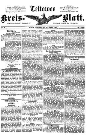 Teltower Kreisblatt vom 21.01.1892