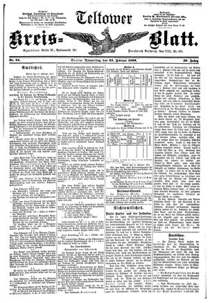 Teltower Kreisblatt on Feb 25, 1892