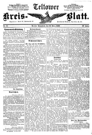 Teltower Kreisblatt vom 12.03.1892