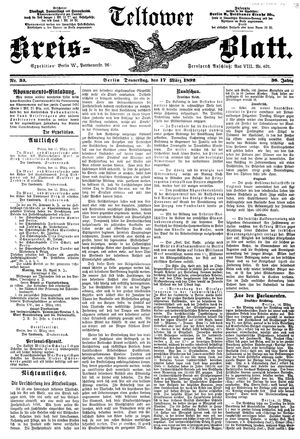 Teltower Kreisblatt vom 17.03.1892