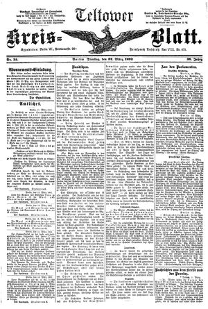 Teltower Kreisblatt on Mar 22, 1892
