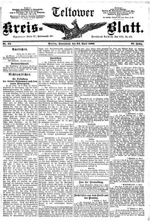 Teltower Kreisblatt on Apr 23, 1892