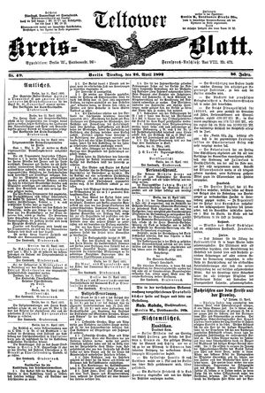 Teltower Kreisblatt vom 26.04.1892
