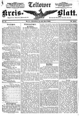 Teltower Kreisblatt vom 30.04.1892
