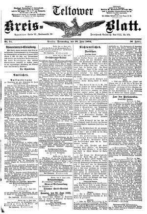 Teltower Kreisblatt on Jun 16, 1892