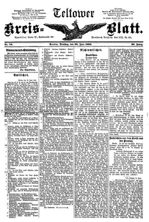 Teltower Kreisblatt vom 28.06.1892