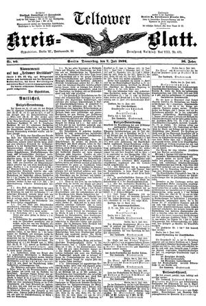 Teltower Kreisblatt vom 07.07.1892