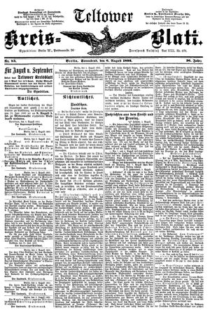 Teltower Kreisblatt vom 06.08.1892