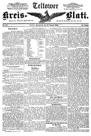 Teltower Kreisblatt vom 13.08.1892