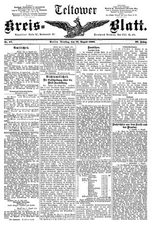 Teltower Kreisblatt vom 16.08.1892