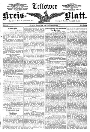 Teltower Kreisblatt vom 18.08.1892